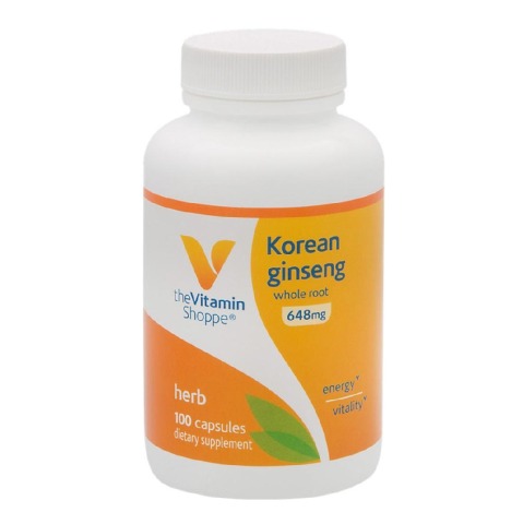 The Vitamin Shoppe Korean Ginseng 648 mg,  100 capsules 