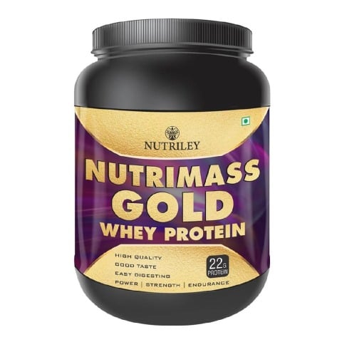 Nutriley Nutrimass Gold Whey Protein,  1.1 lb  Kesar Pista Badam 