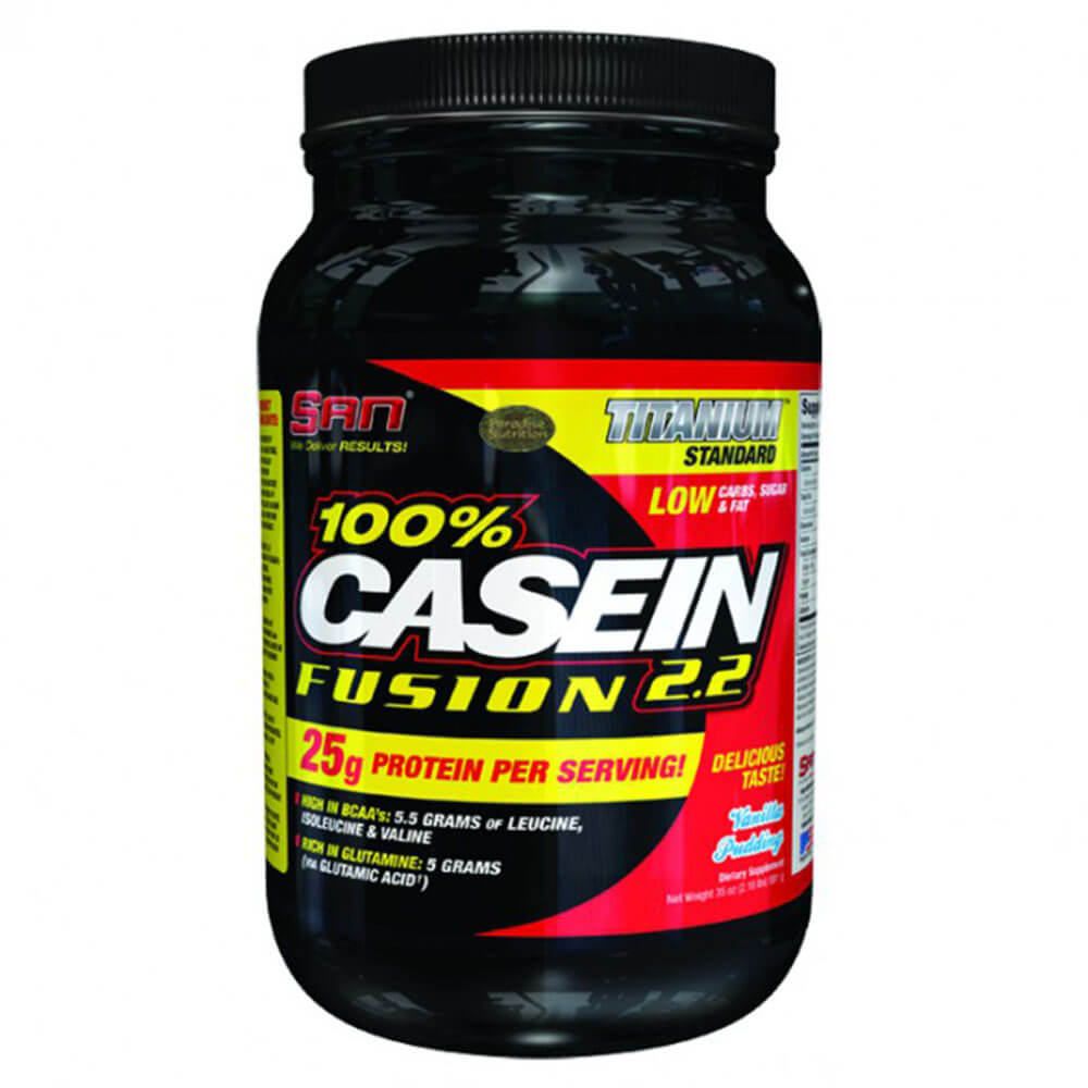 SAN 100% Casein Fusion,  2.2 lb  Vanilla Pudding 
