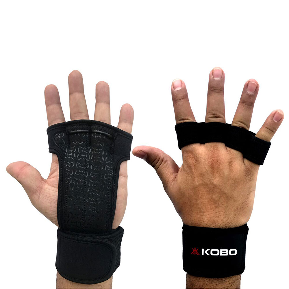 KOBO Hand Grips Gym Gloves (WTG-18),  Black  Small 