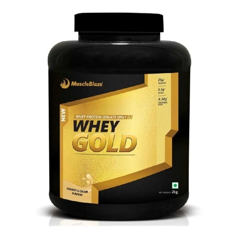 MuscleBlaze Whey Gold Protein,  4.4 lb  Cookies & Cream 