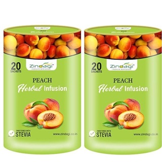 Zindagi Peach Herbal Infusion Pack of 2, 20 sachets/pack