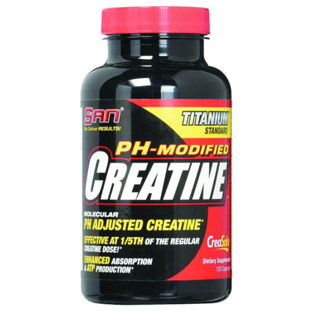 SAN PH Modified Creatine,  Unflavoured  120 capsules 