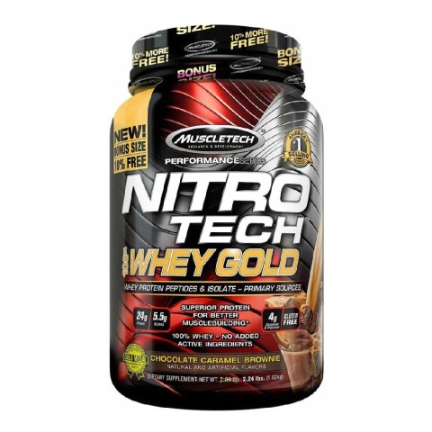 MuscleTech Nitrotech 100% Whey Gold,  2.5 lb  Chocolate Caramel Brownie 