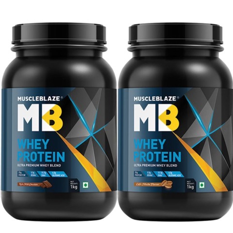 MuscleBlaze Whey Protein,Twin Flavor (Rich Milk Chocolate & Cafe Mocha)