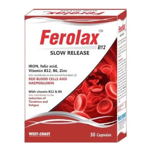 West Coast Ferolax B12 Slow Release,  Unflavoured  30 capsules 