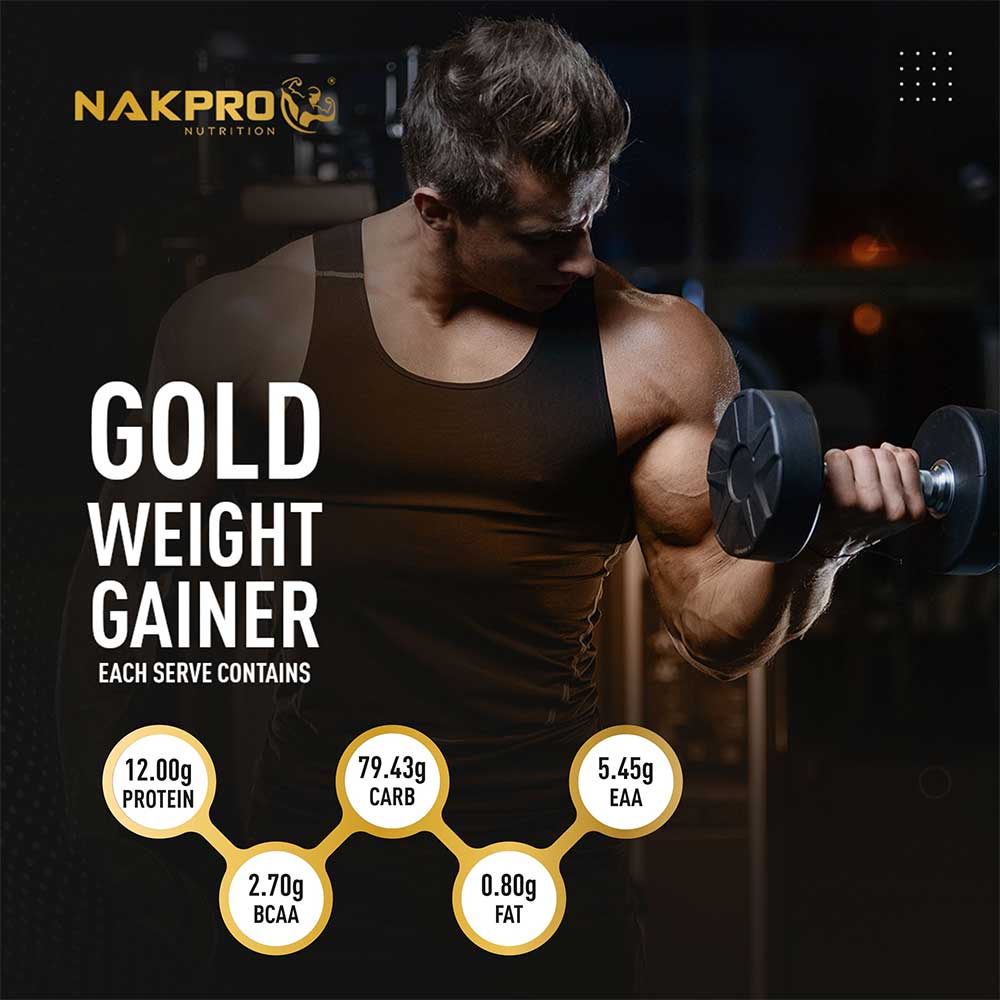 4 - Nakpro Gold Weight Gainer,  2.2 lb  Vanilla (Pack of 2) 