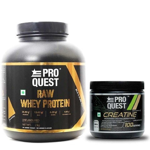 1 - Proquest Raw Whey Protein 4.4lb & Creatine Monohydrate 0.55lb Combo,  2 Piece(s)/Pack  Unflavored 