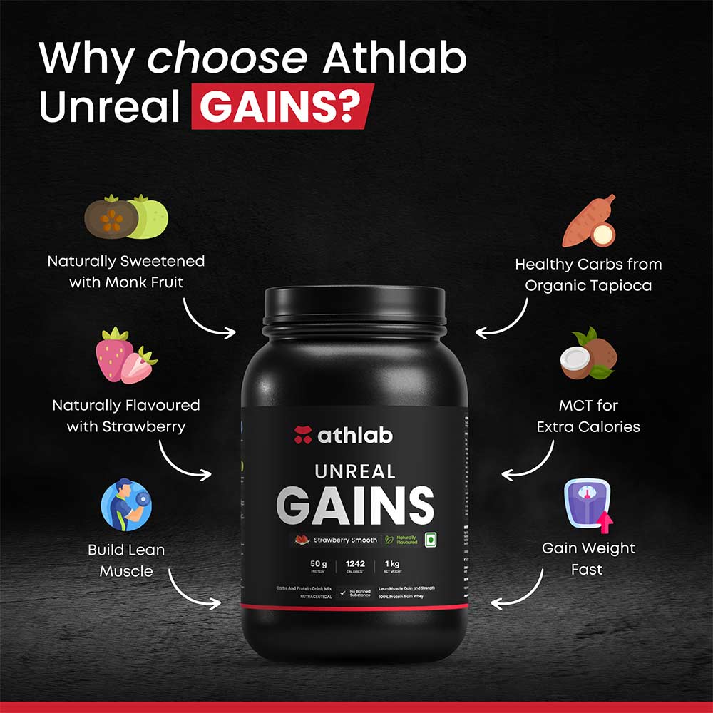 5 - Athlab Unreal Gains,  2.2 lb  Strawberry Smooth 
