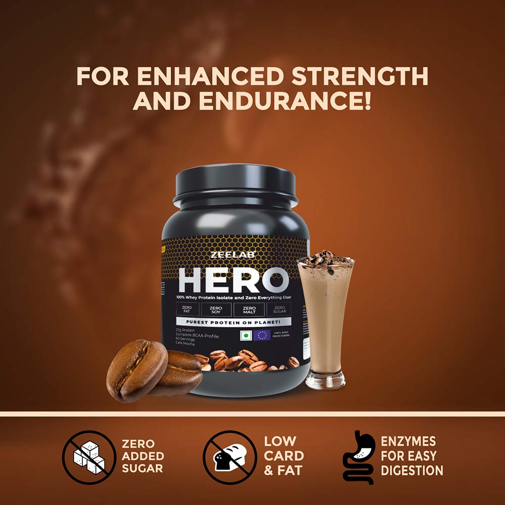 4 - Zeelab HERO 100% Whey Protein Isolate,  3.99 lb  Cafe Mocha 