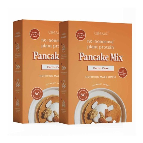 1 - Cosmix No Nonsense Plant Protein Pancake Mix,  Carrot Cake (Pack of 2)  200 g 