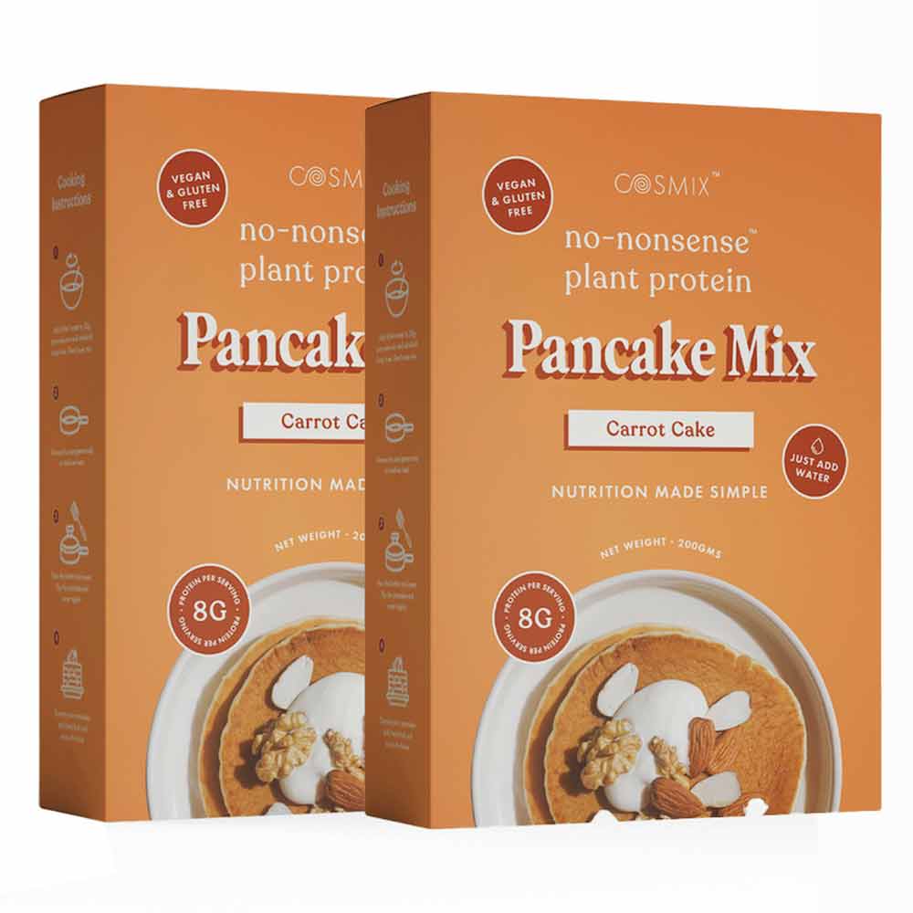 1 - Cosmix No Nonsense Plant Protein Pancake Mix,  Carrot Cake (Pack of 2)  200 g 
