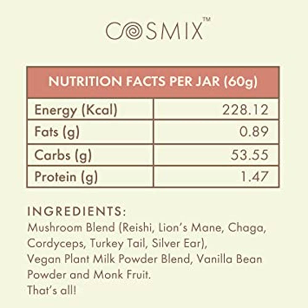 3 - Cosmix Shroom Immune Coffee Booster 100% Real Kerala Vanilla,  60 g 