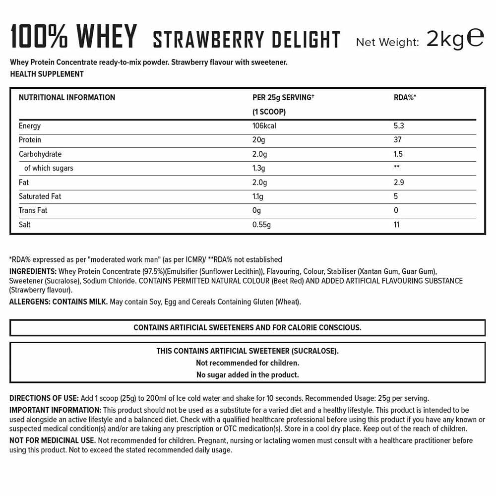 2 - PhD 100% Whey Protein,  4.4 lb  Strawberry Delight 