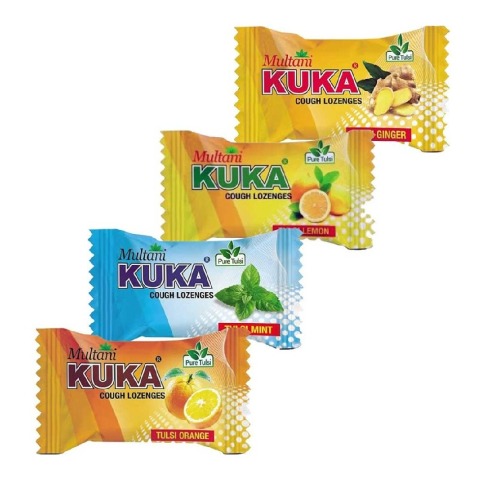 1 - Multani Kuka Cough Lozenges Tulsi Orange, Tulsi Ginger, Tulsi Mint, Tulsi Lemon Combo,  4 Piece(s)/Pack 