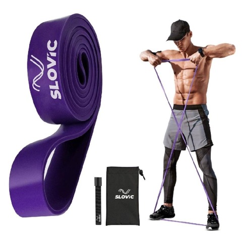 SLOVIC TPE Resistance Band with Door Hanger,  Purple  Free Size 