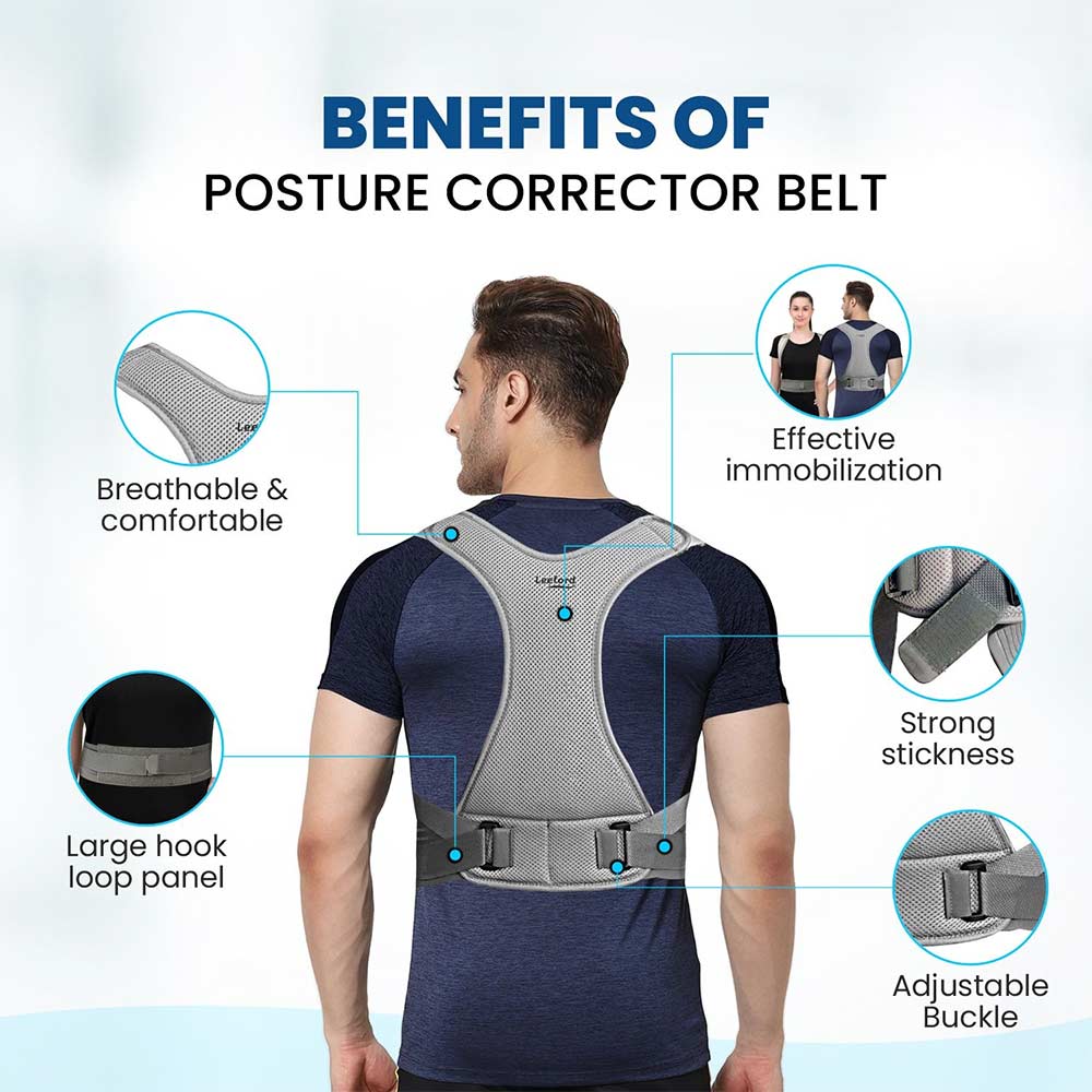 4 - Leeford Posture Corrector Belt,  XL  Grey 