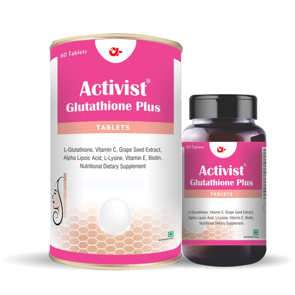 Activist Glutathione Plus, Unflavoured 60 tablet(s) at Best Price in India  | https://www.healthkart.com/