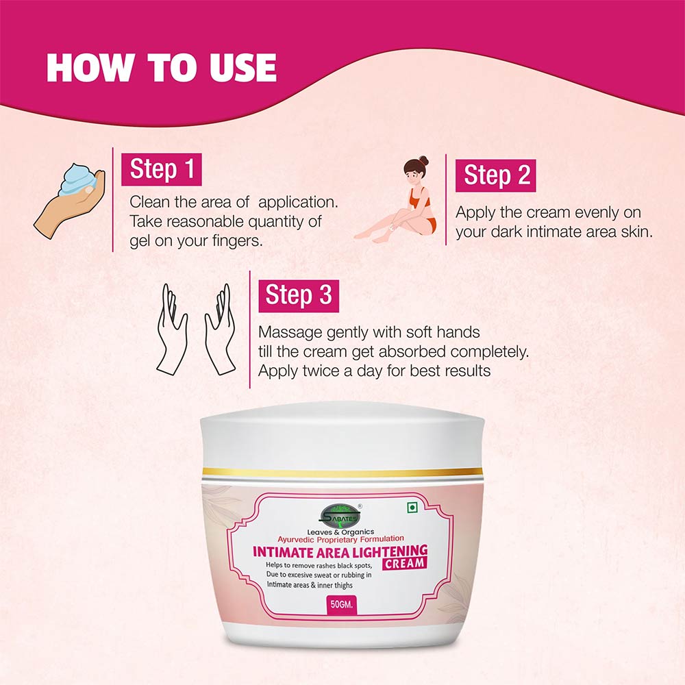 4 - Sabates Intimate Area Lightening Cream,  50 g  for Rashes & Black Spots, Sweat or rubbing in Intimate Areas 