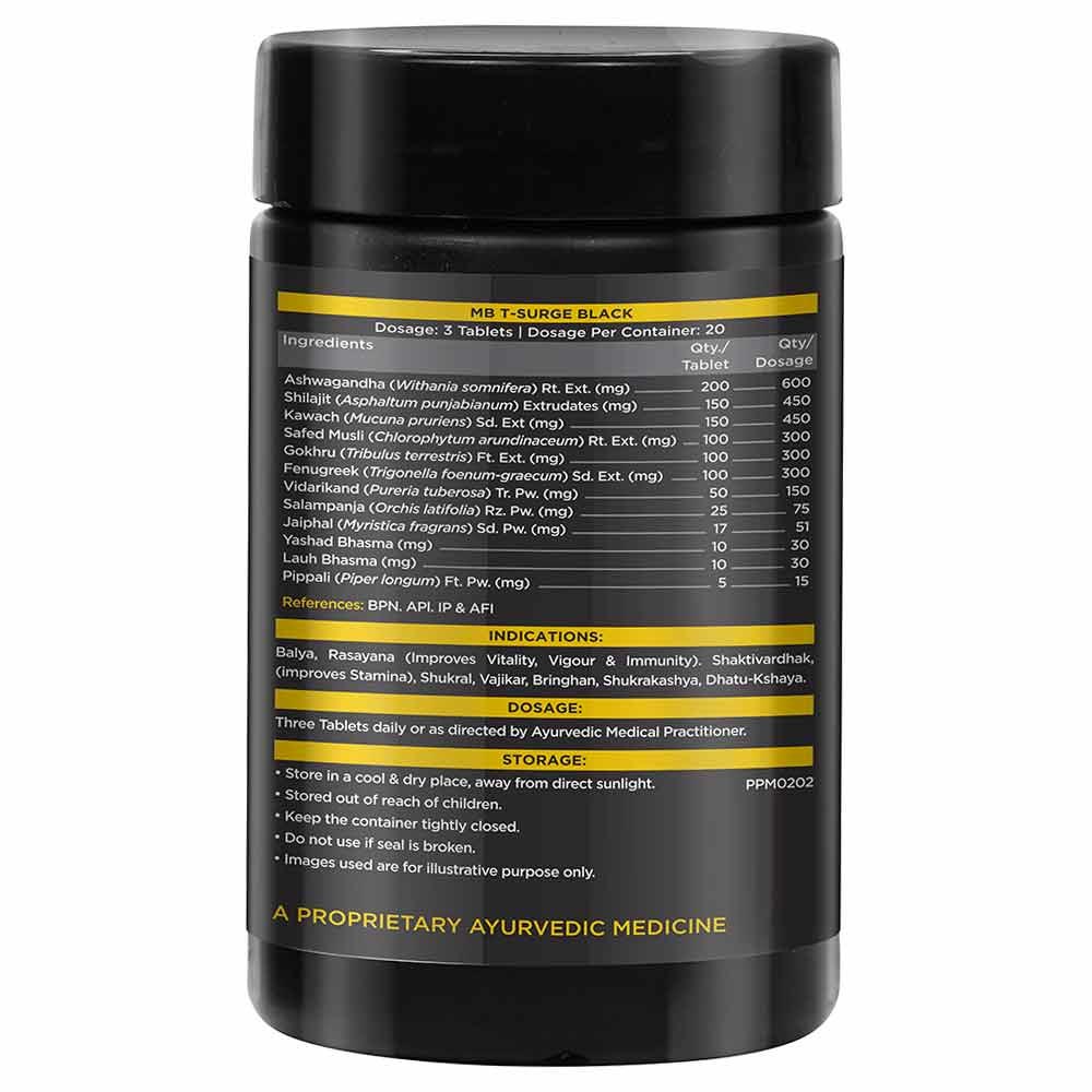 MuscleBlaze T-Surge Black & HealthKart Ashwagandha 60 tabs Combo