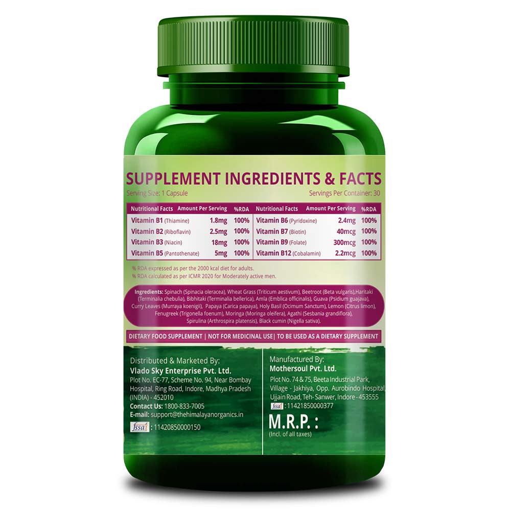 3 - Himalayan Organics Plant Based B Complex,  Unflavoured  30 veggie capsule(s) 