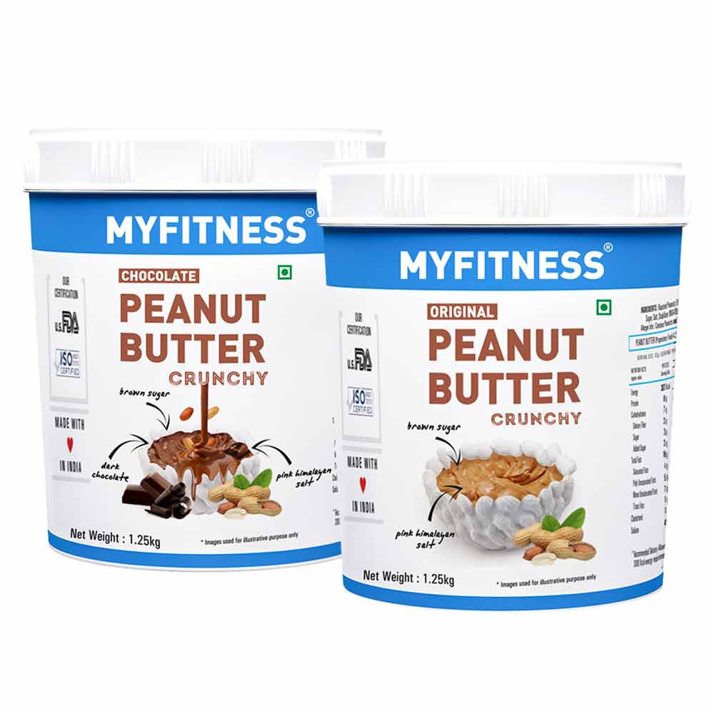 1 - Myfitness Original & Chocolate Peanut Butter 1.25kg Combo,  2 Piece(s)/Pack  Crunchy 