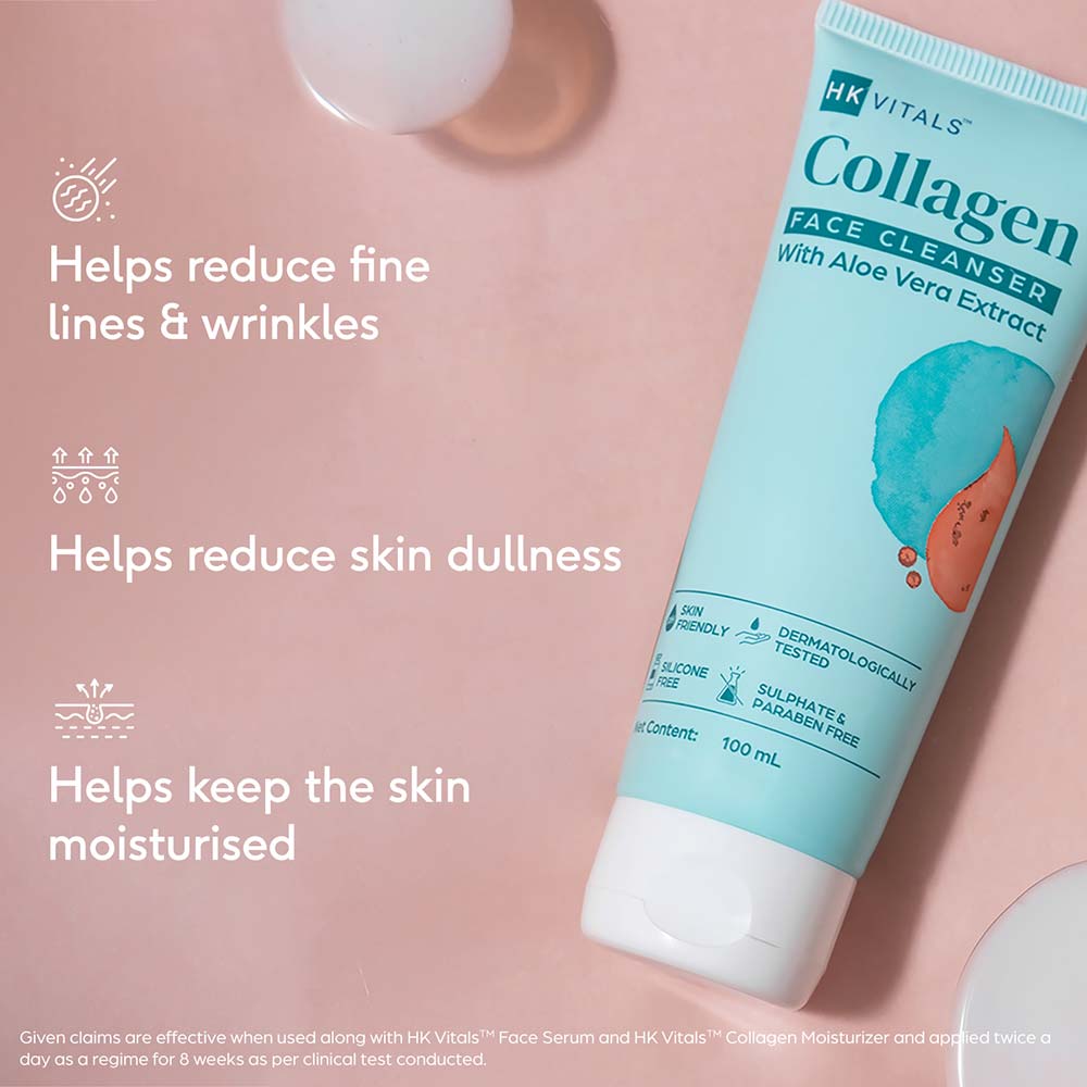 3 - HK Vitals Collagen Face Cleanser by HealthKart,  100 ml  with Aloe Vera 