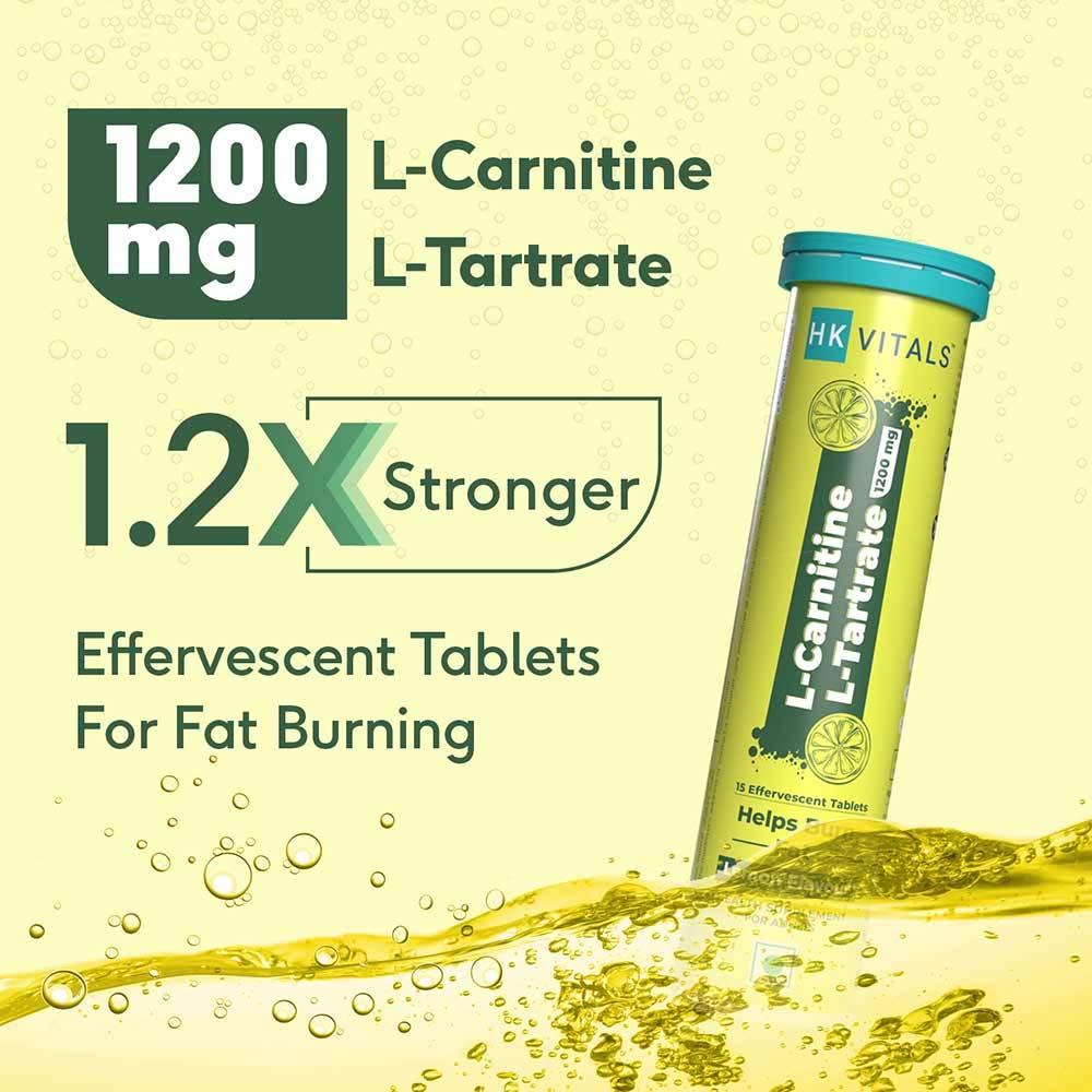 2 - HealthKart HK Vitals L Carnitine 1200 mg Effervescent OP,  15 tablet(s)  Lemon 