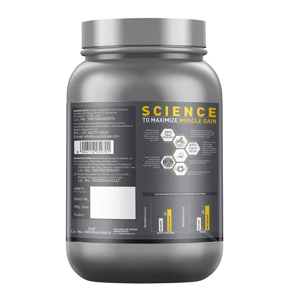 8 - MuscleBlaze Biozyme Iso-Zero OP,  2.2 lb  Low Carb Cookies & Cream 