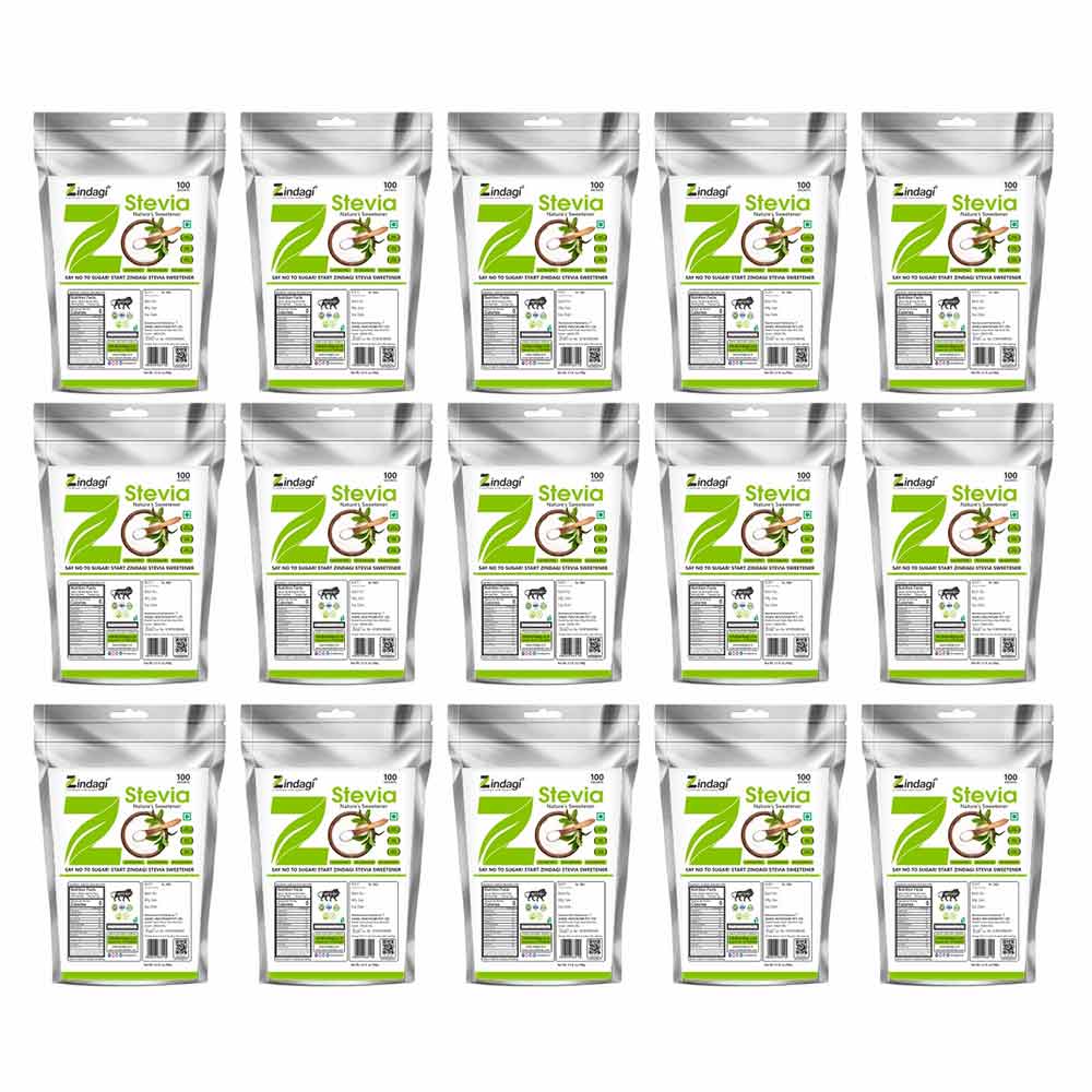 1 - Zindagi Stevia Loose (Pack of 15),  100 sachets/pack 