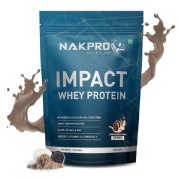 Nakpro Impact Whey Protein, 1 kg (2.2 lb), Cookies & Cream