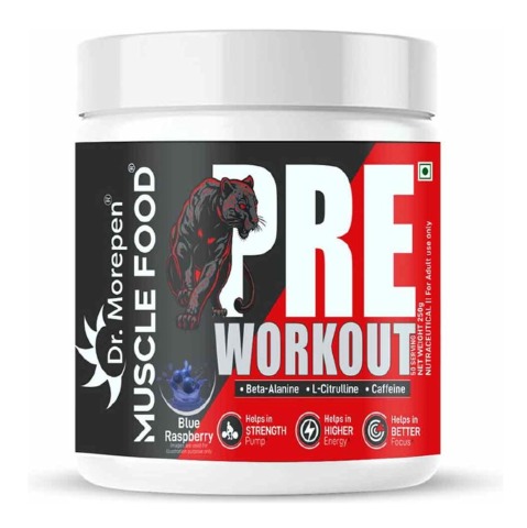 1 - Dr. Morepen Muscle Food Pre Workout,  0.55 lb  Blue Raspberry 