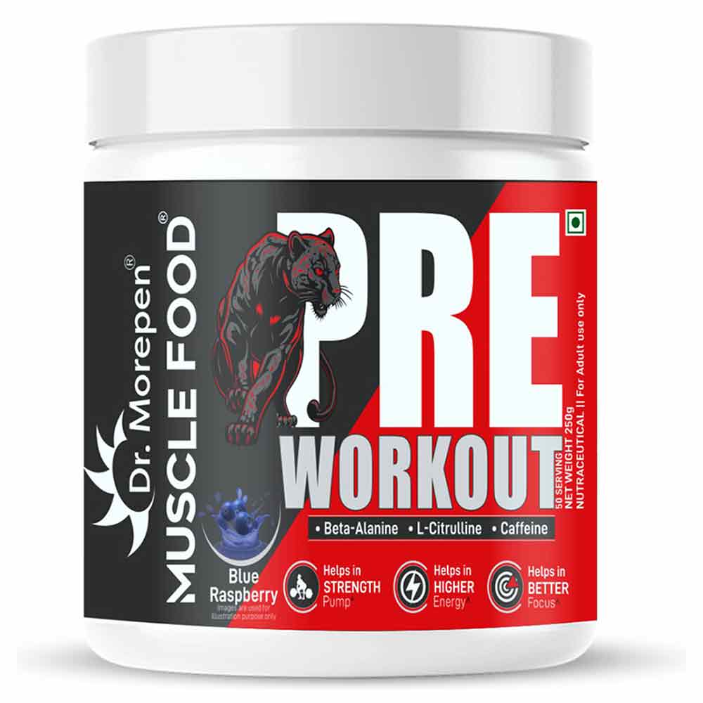 1 - Dr. Morepen Muscle Food Pre Workout,  0.55 lb  Blue Raspberry 