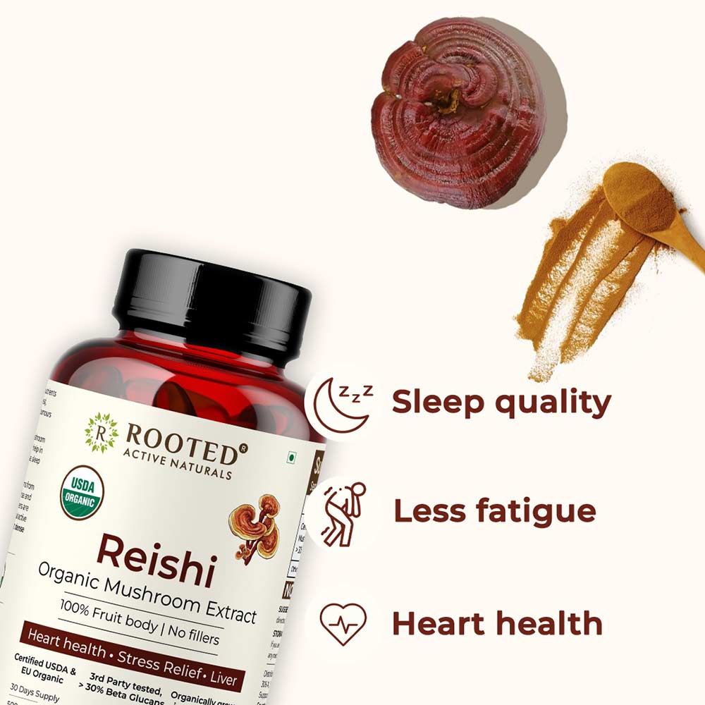 4 - Rooted Active Naturals Reishi Organic Mushroom Extract,  90 veggie capsule(s) 