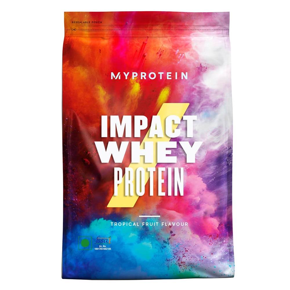 1 - Myprotein Impact Whey Protein,  2.2 lb  Tropical Fruits 
