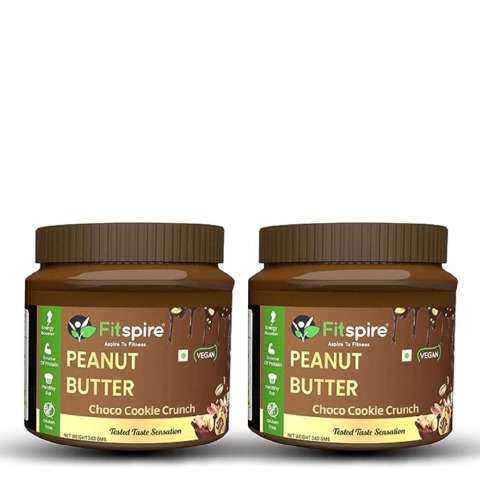 1 - Fitspire Peanut Butter,  0.340 kg  Choco Cookie Crunch (Pack of 2) 