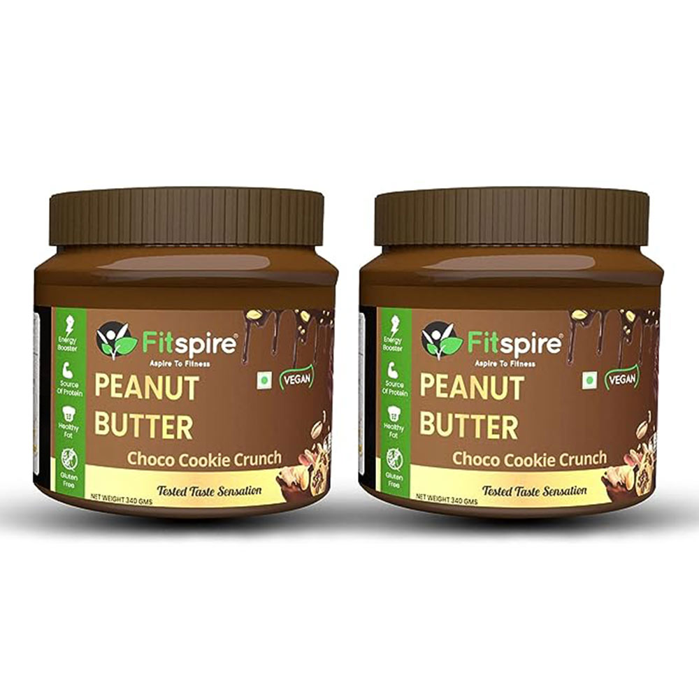 1 - Fitspire Peanut Butter,  0.340 kg  Choco Cookie Crunch (Pack of 2) 