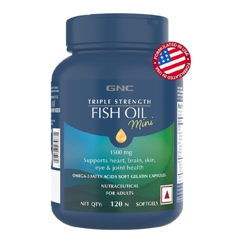 GNC Triple Strength Fish Oil Mini,  120 softgels 