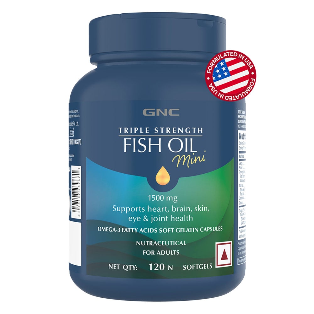 GNC Triple Strength Fish Oil Mini,  120 softgels 