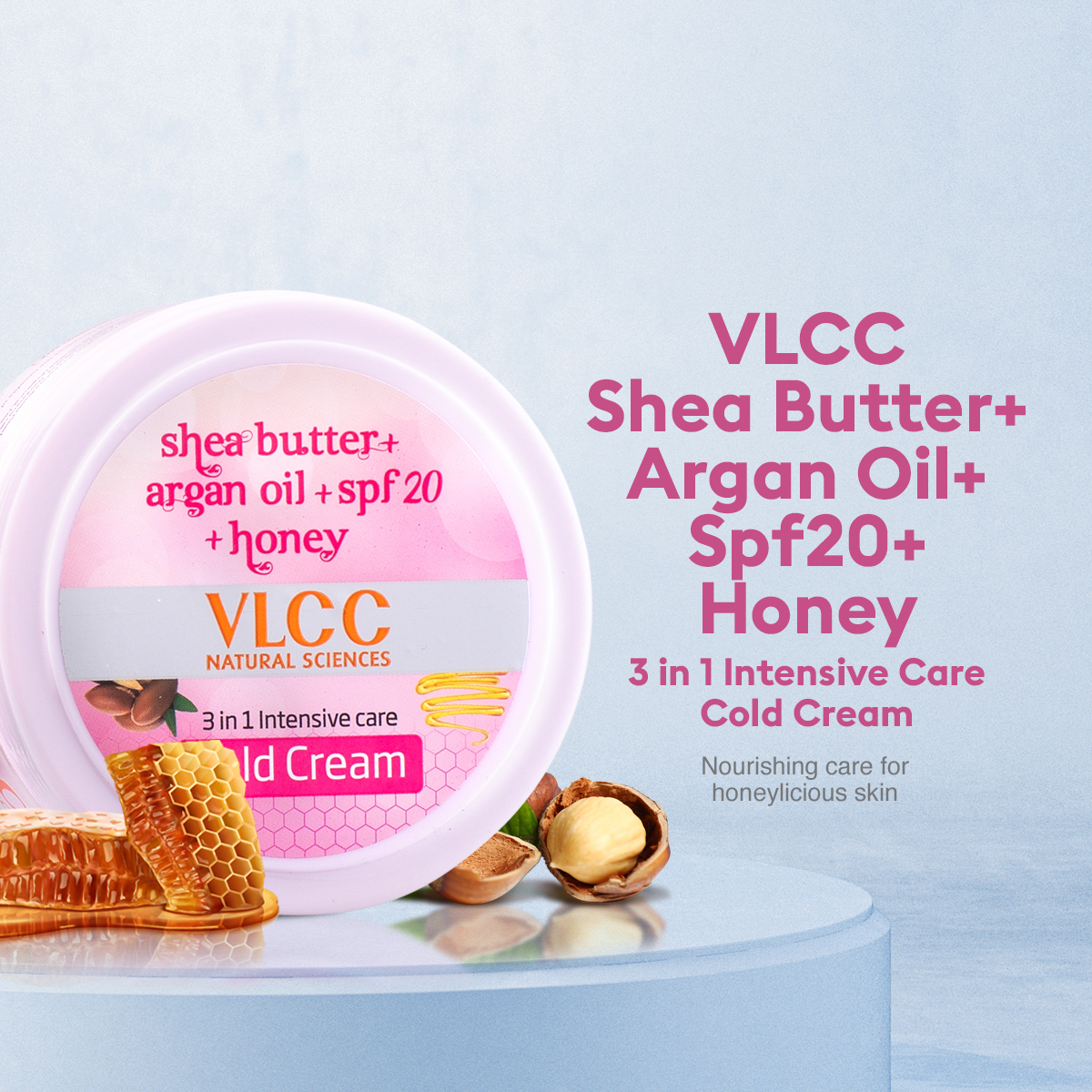 2 - VLCC 3 In 1 Intensive Care Cold Cream,  200 g  Shea Butter + Argan Oil + SPF 20 + Honey 