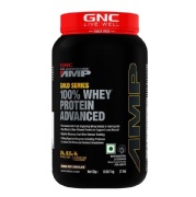 GNC Amp Gold Series 100% Whey Protein Advanced, 910 g (2 lb), Double Rich Chocolate
