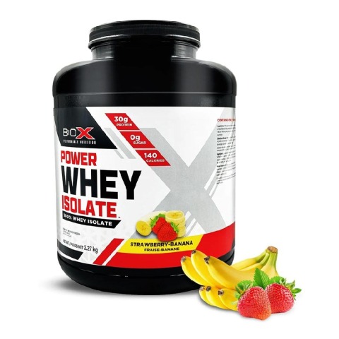 1 - Biox Power Whey Isolate,  5 lb  Strawberry Banana 