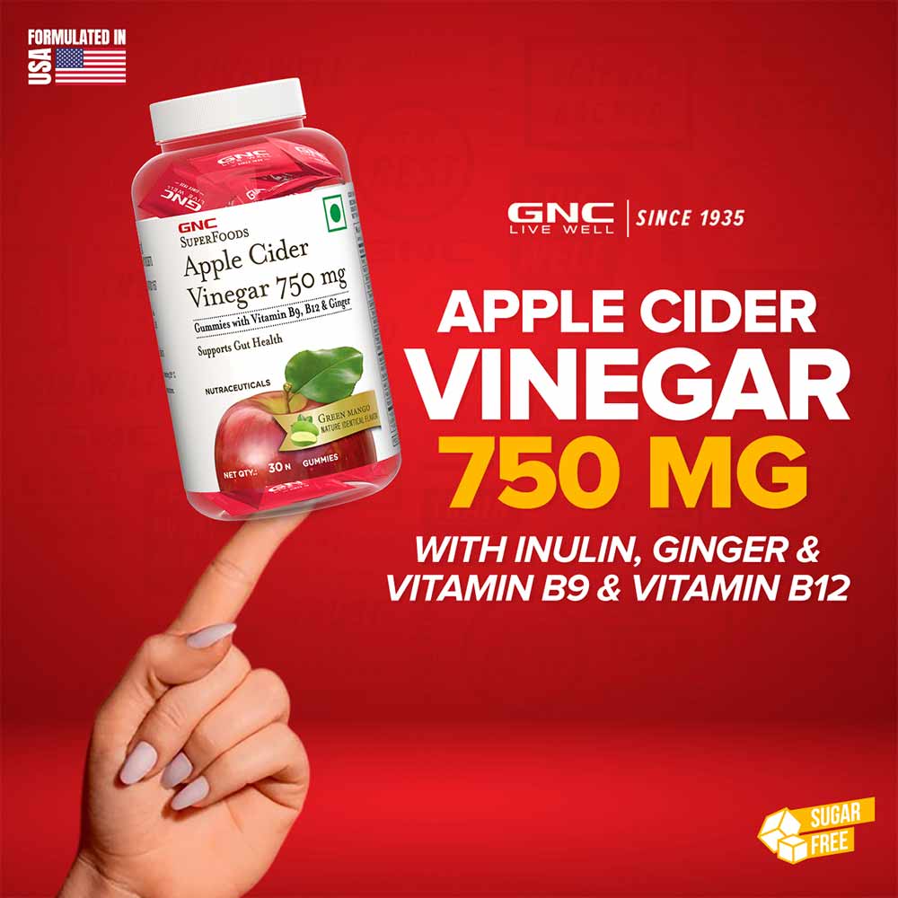 2 - GNC Apple Cider Vinegar 750mg,  30 gummies  Green Mango