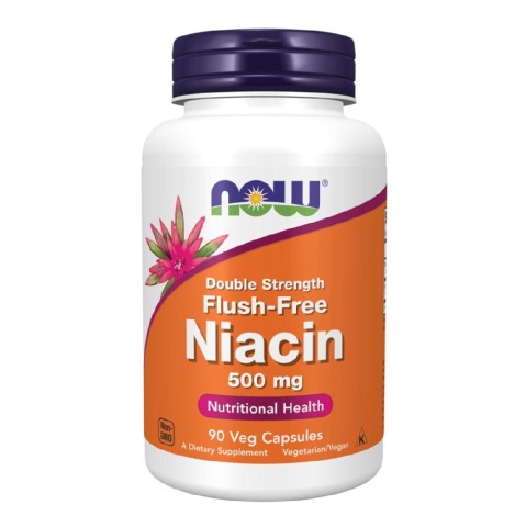 1 - Now Double Strength Flush-Free Niacin 500mg,  Unflavoured  90 veggie capsule(s) 