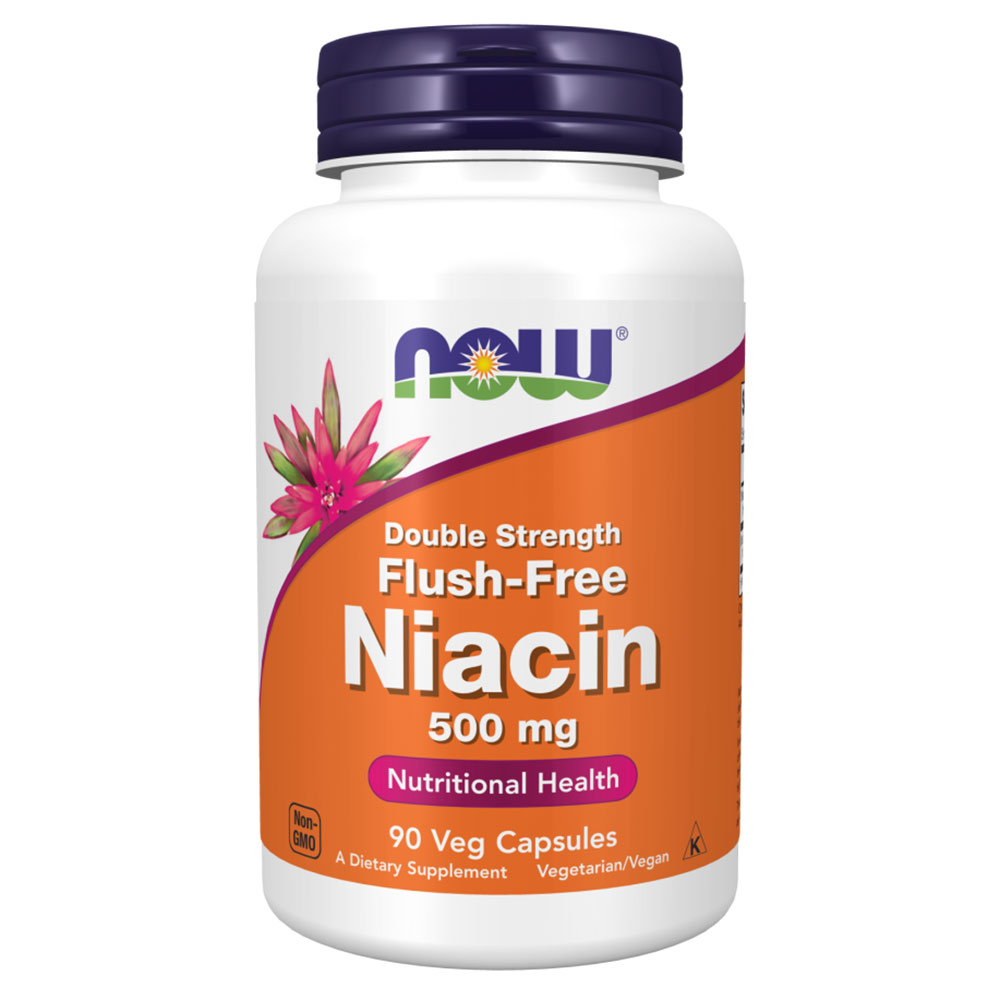 1 - Now Double Strength Flush-Free Niacin 500mg,  Unflavoured  90 veggie capsule(s) 