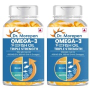 Dr. Morepen Omega-3 Deep Sea Fish Oil Triple Strength (Pack of 2)- 60 softgels