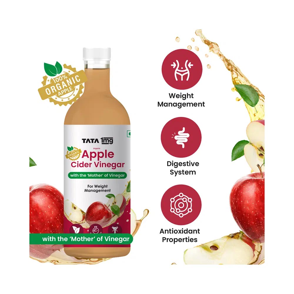 2 - Tata 1mg Organic Apple Cider Vinegar with Mother,  500 ml  Unflavoured 
