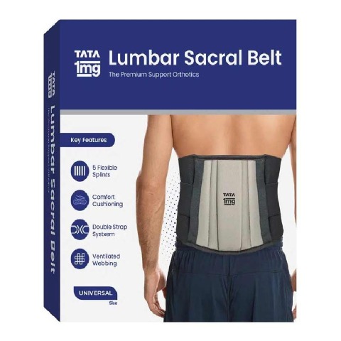 1 - Tata 1mg Lumbar Sacral Belt,  Grey  Universal 
