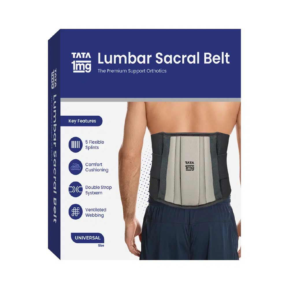 1 - Tata 1mg Lumbar Sacral Belt,  Grey  Universal 