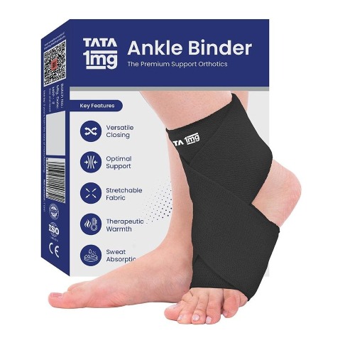 1 - Tata 1mg Ankle Binder,  Black  Large 